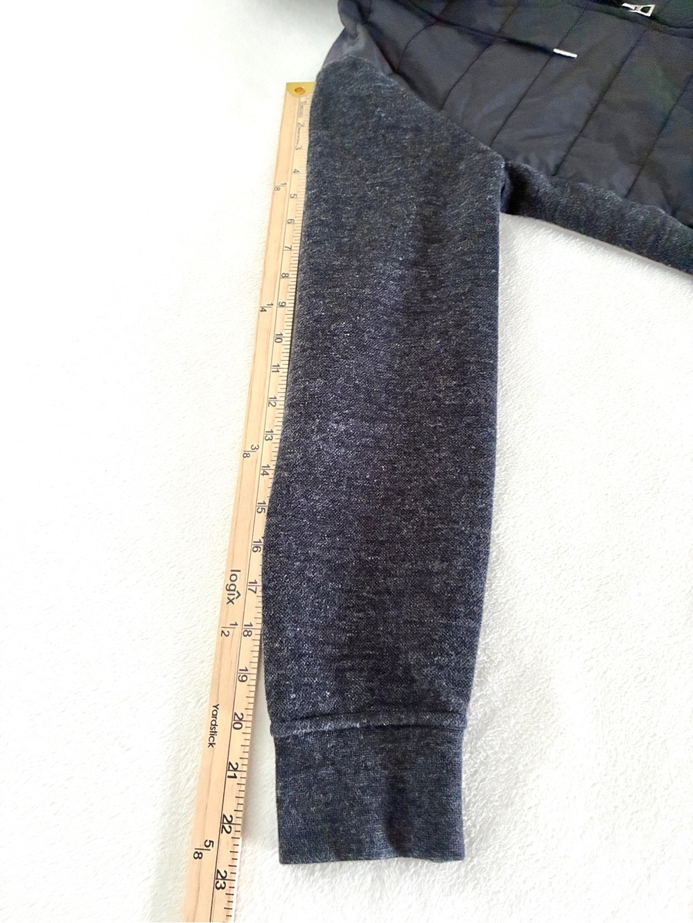 Polo Ralph Lauren Quilted Full Zip Hoodie Women XS Black Gray Hybrid Jacket - Picture 10 of 13